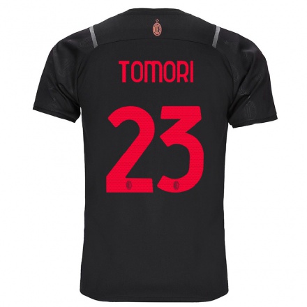 Kinder Fußball Fikayo Tomori #23 Schwarz Ausweichtrikot Trikot 2021/22 T-shirt