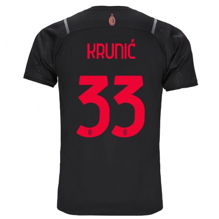 Kinder Fußball Rade Krunic #33 Schwarz Ausweichtrikot Trikot 2021/22 T-Shirt