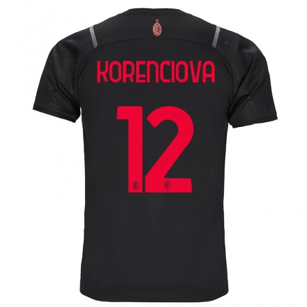Kinder Fußball Maria Korenciova #12 Schwarz Ausweichtrikot Trikot 2021/22 T-shirt