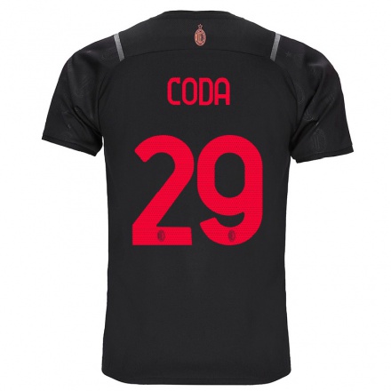 Kinder Fußball Anita Coda #29 Schwarz Ausweichtrikot Trikot 2021/22 T-Shirt