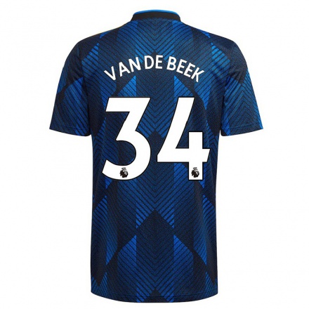 Kinder Fußball Donny van de Beek #34 Dunkelblau Ausweichtrikot Trikot 2021/22 T-Shirt