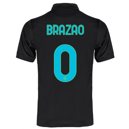 Kinder Fußball Gabriel Brazao #0 Schwarz Ausweichtrikot Trikot 2021/22 T-shirt