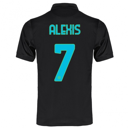 Kinder Fußball Alexis Sanchez #7 Schwarz Ausweichtrikot Trikot 2021/22 T-Shirt