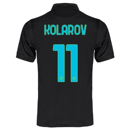 Kinder Fußball Aleksandar Kolarov #11 Schwarz Ausweichtrikot Trikot 2021/22 T-Shirt
