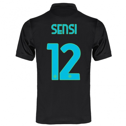 Kinder Fußball Stefano Sensi #12 Schwarz Ausweichtrikot Trikot 2021/22 T-Shirt