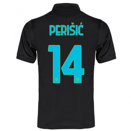 Kinder Fußball Ivan Perisic #14 Schwarz Ausweichtrikot Trikot 2021/22 T-shirt