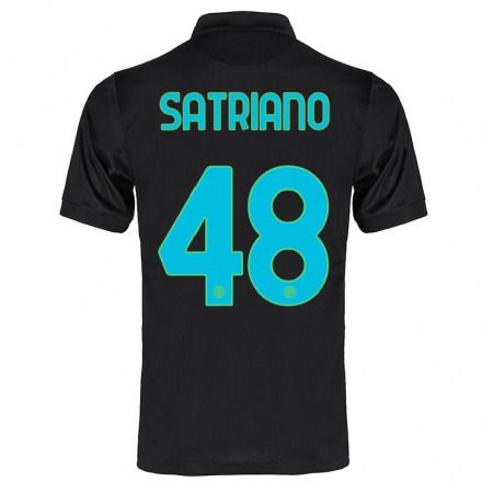 Kinder Fußball Martin Satriano #48 Schwarz Ausweichtrikot Trikot 2021/22 T-shirt