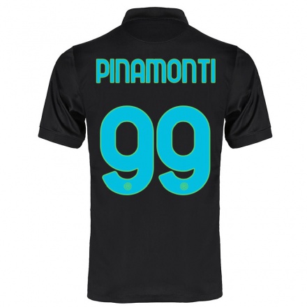 Kinder Fußball Andrea Pinamonti #99 Schwarz Ausweichtrikot Trikot 2021/22 T-Shirt
