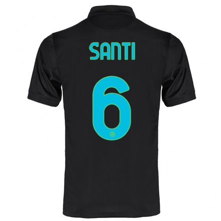 Kinder Fußball Irene Santi #6 Schwarz Ausweichtrikot Trikot 2021/22 T-shirt