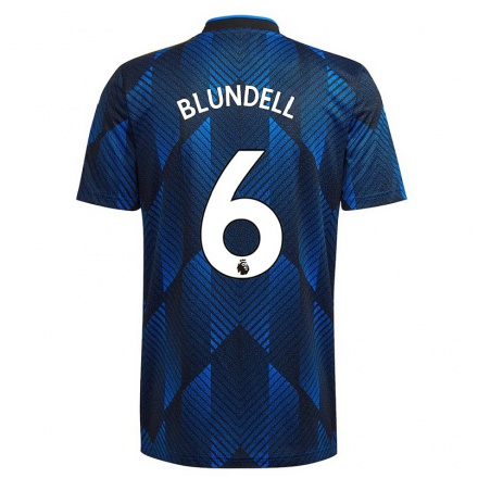 Kinder Fußball Hannah Blundell #6 Dunkelblau Ausweichtrikot Trikot 2021/22 T-shirt