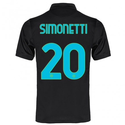 Kinder Fußball Flaminia Simonetti #20 Schwarz Ausweichtrikot Trikot 2021/22 T-shirt