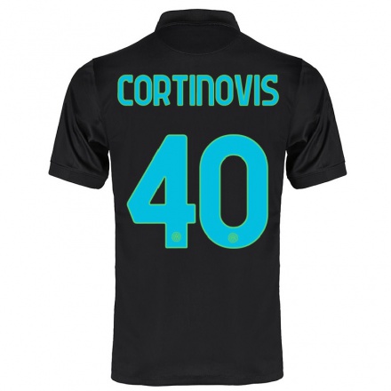 Kinder Fußball Fabio Cortinovis #40 Schwarz Ausweichtrikot Trikot 2021/22 T-shirt