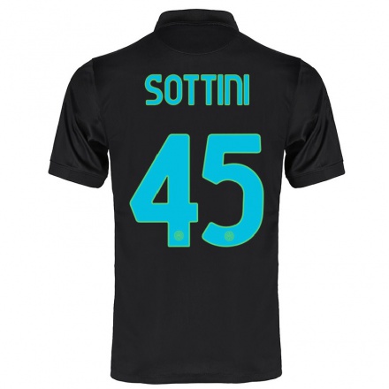 Kinder Fußball Edoardo Sottini #45 Schwarz Ausweichtrikot Trikot 2021/22 T-shirt