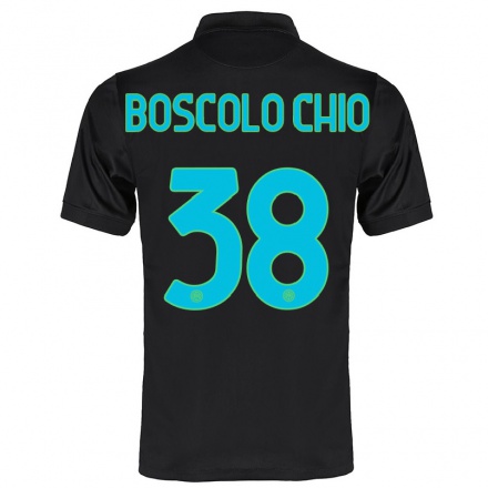 Kinder Fußball Riccardo Boscolo Chio #38 Schwarz Ausweichtrikot Trikot 2021/22 T-shirt