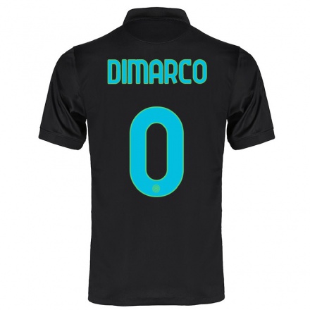 Kinder Fußball Christian Dimarco #0 Schwarz Ausweichtrikot Trikot 2021/22 T-Shirt