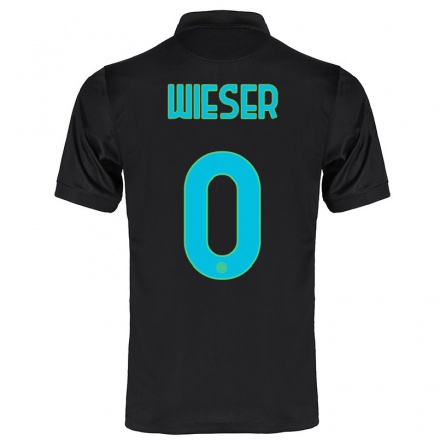 Kinder Fußball David Wieser #0 Schwarz Ausweichtrikot Trikot 2021/22 T-Shirt
