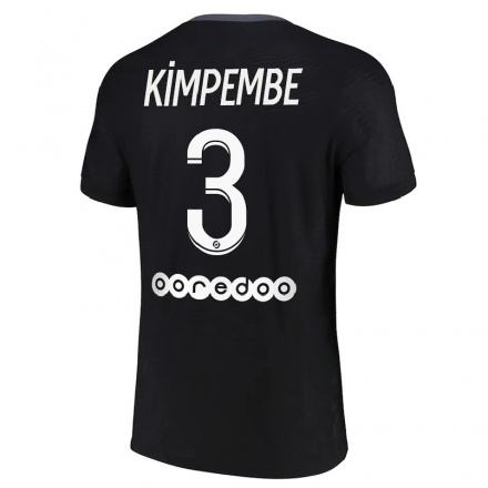 Kinder Fußball Presnel Kimpembe #3 Schwarz Ausweichtrikot Trikot 2021/22 T-Shirt