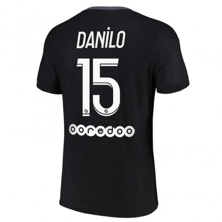 Kinder Fußball Danilo Pereira #15 Schwarz Ausweichtrikot Trikot 2021/22 T-shirt