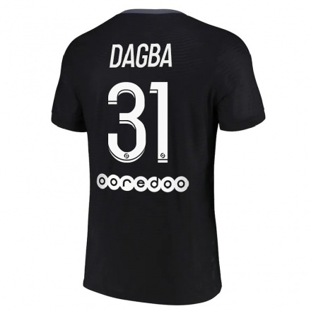 Kinder Fußball Colin Dagba #31 Schwarz Ausweichtrikot Trikot 2021/22 T-Shirt
