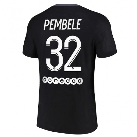 Kinder Fußball Timothee Pembele #32 Schwarz Ausweichtrikot Trikot 2021/22 T-Shirt