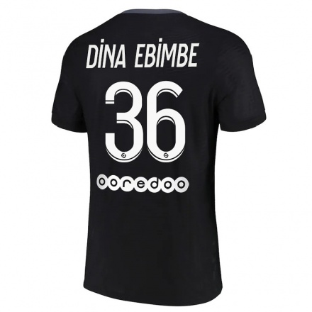 Kinder Fußball Junior Dina Ebimbe #36 Schwarz Ausweichtrikot Trikot 2021/22 T-shirt