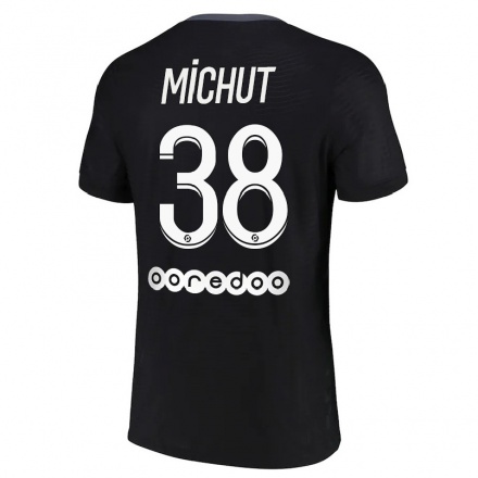 Kinder Fußball Edouard Michut #38 Schwarz Ausweichtrikot Trikot 2021/22 T-Shirt