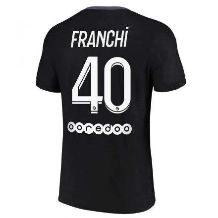 Kinder Fußball Denis Franchi #40 Schwarz Ausweichtrikot Trikot 2021/22 T-Shirt