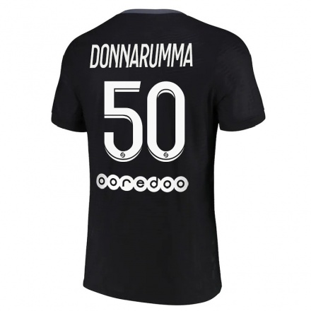 Kinder Fußball Gianluigi Donnarumma #50 Schwarz Ausweichtrikot Trikot 2021/22 T-shirt
