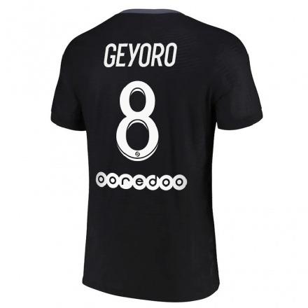 Kinder Fußball Grace Geyoro #8 Schwarz Ausweichtrikot Trikot 2021/22 T-shirt