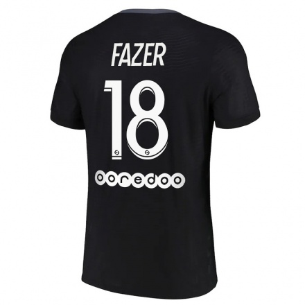 Kinder Fußball Laurina Fazer #18 Schwarz Ausweichtrikot Trikot 2021/22 T-Shirt