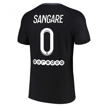 Kinder Fußball Hawa Sangare #0 Schwarz Ausweichtrikot Trikot 2021/22 T-Shirt