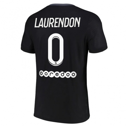 Kinder Fußball Bilal Laurendon #0 Schwarz Ausweichtrikot Trikot 2021/22 T-Shirt