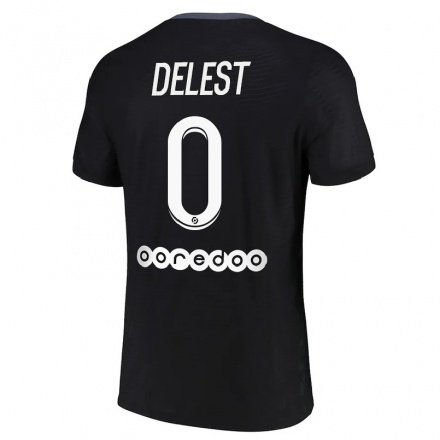 Kinder Fußball Shadyl Delest #0 Schwarz Ausweichtrikot Trikot 2021/22 T-Shirt