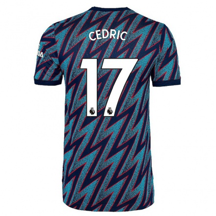Kinder Fußball Cedric Soares #17 Blau Schwarz Ausweichtrikot Trikot 2021/22 T-shirt