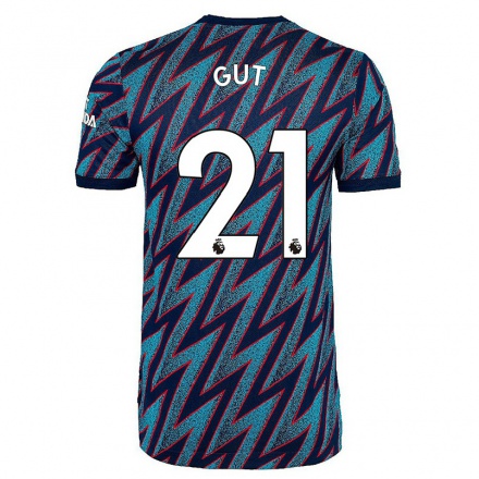 Kinder Fußball Malin Gut #21 Blau Schwarz Ausweichtrikot Trikot 2021/22 T-Shirt