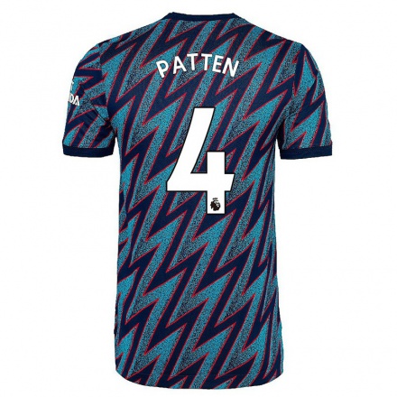 Kinder Fußball Anna Patten #4 Blau Schwarz Ausweichtrikot Trikot 2021/22 T-Shirt