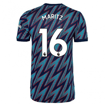 Kinder Fußball Noelle Maritz #16 Blau Schwarz Ausweichtrikot Trikot 2021/22 T-shirt