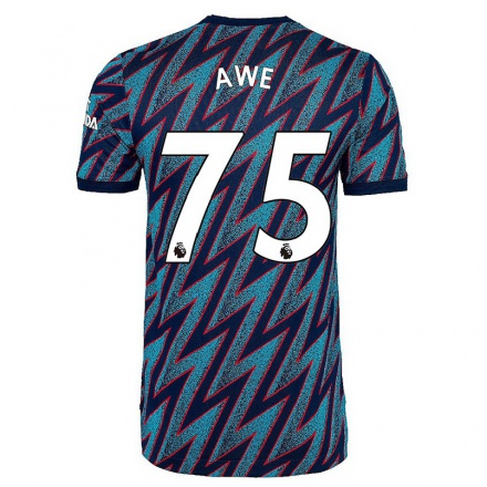 Kinder Fußball Zach Awe #75 Blau Schwarz Ausweichtrikot Trikot 2021/22 T-shirt