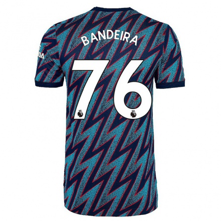 Kinder Fußball Mauro Bandeira #76 Blau Schwarz Ausweichtrikot Trikot 2021/22 T-shirt