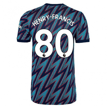 Kinder Fußball Jack Henry-francis #80 Blau Schwarz Ausweichtrikot Trikot 2021/22 T-shirt