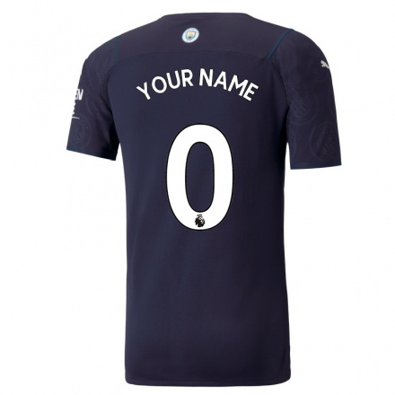 Kinder Fußball Ihren Namen #0 Dunkelblau Ausweichtrikot Trikot 2021/22 T-Shirt