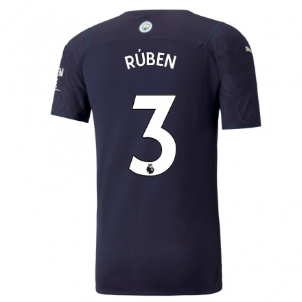 Kinder Fußball Ruben Dias #3 Dunkelblau Ausweichtrikot Trikot 2021/22 T-shirt