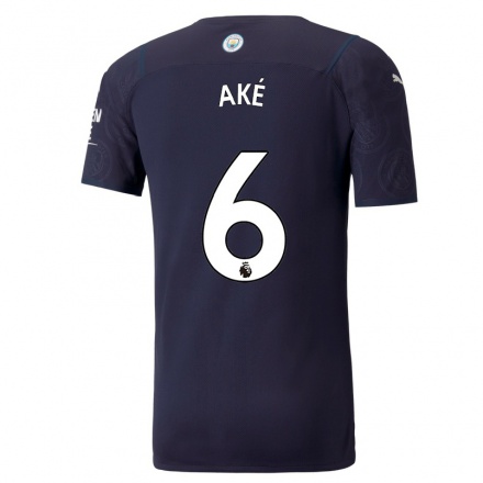 Kinder Fußball Nathan Ake #6 Dunkelblau Ausweichtrikot Trikot 2021/22 T-Shirt
