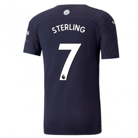 Kinder Fußball Raheem Sterling #7 Dunkelblau Ausweichtrikot Trikot 2021/22 T-shirt