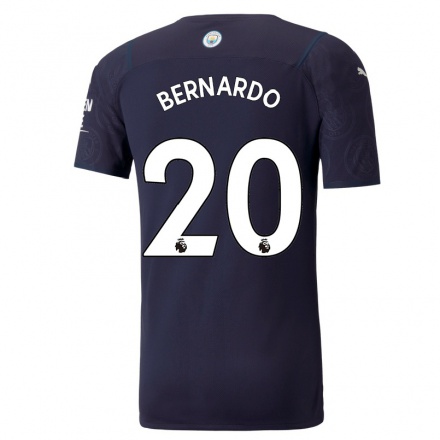 Kinder Fußball Bernardo Silva #20 Dunkelblau Ausweichtrikot Trikot 2021/22 T-shirt