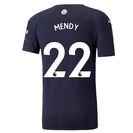 Kinder Fußball Benjamin Mendy #22 Dunkelblau Ausweichtrikot Trikot 2021/22 T-shirt
