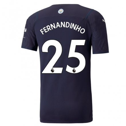 Kinder Fußball Fernandinho #25 Dunkelblau Ausweichtrikot Trikot 2021/22 T-Shirt