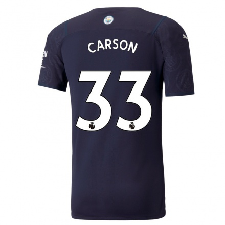 Kinder Fußball Scott Carson #33 Dunkelblau Ausweichtrikot Trikot 2021/22 T-Shirt