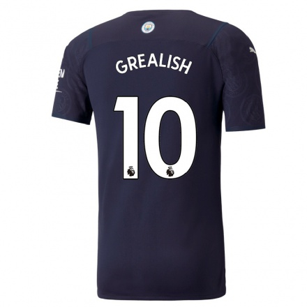 Kinder Fußball Jack Grealish #10 Dunkelblau Ausweichtrikot Trikot 2021/22 T-shirt