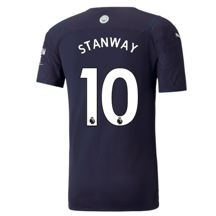 Kinder Fußball Georgia Stanway #10 Dunkelblau Ausweichtrikot Trikot 2021/22 T-shirt